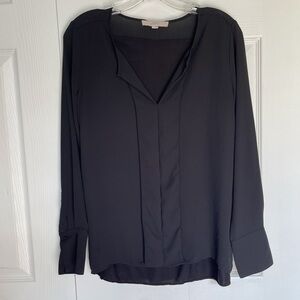 LOFT Women Black Long Sleeve Blouse Small